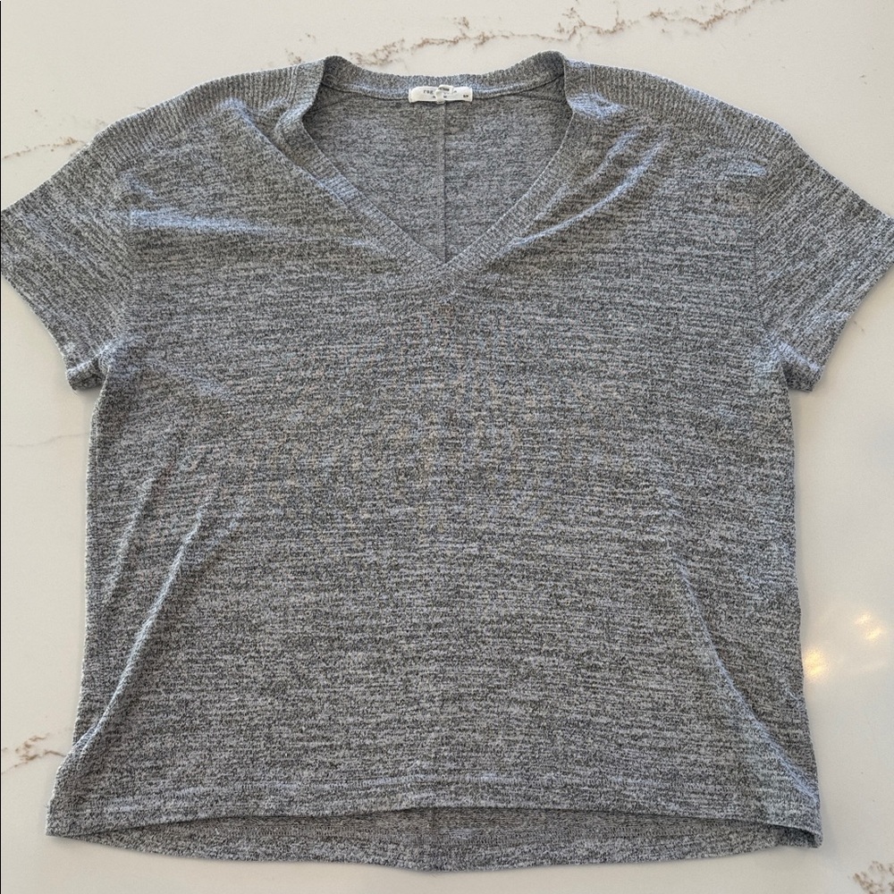 rag & bone Charcoal V-Neck Short Sleeve Tee
